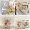 Emballage cadeau Fournitures de fête d'événement Festive Home Garden Kawaii PVC Sacs Forfaits de fleurs Cas pour les fêtes des mères Festival Boîtes de fleurs de Noël