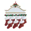 2022 Resina Meia Personalizada Família de meias de 2 3 4 5 6 7 8 Ornamento de árvore de Natal Decorações criativas Pingentes para presentes Xmas A58