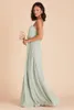 2022 A Line Chiffon Long Split Front Bridesmaid Dresses Plus Storlek Golvlängd Trädgård Maid of Honor Wedding Party Gästklänning