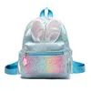 Enfants Mini Laser sac à dos sac à main dessin animé mignon lapin oreille paillettes sacs d'école pour bébé filles sac à dos enfants sacs à dos