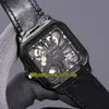 Wersja TW 0008 2020057 Dial szkieletu Szwajcarskie 4S20 Automatyczna mechaniczna różowa złota ramka męska zegarek 316L stalowa obudowa skórzana spor288m
