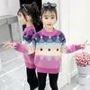 Meninas de inverno suéter de outono menina roupas de manga comprida roupas de pullover de crianças para meninas crianças contraste o casaco de suéter lj201128