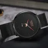 Moda Marka Luxury Męskie Zegarki Zegarek Biznes Mężczyźni Czarny Zespół Ze Stali Nierdzewnej Wodoodporny Zegarek Kwarcowy Wristwatch Casual Sport