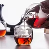 Bouteille de vin Globe Whisky Decanteur avec support de bois Aérateur de vin Verre Verre Vodka Vodka Dispensateur Bar verser Bar Tools1108250