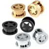 Star Tunnels Öronproppar Gauge Flesh Tunnel Rostfritt stål Ear Tunnels Smycken Ear Expander Piercingar Plug Oreille