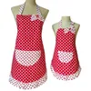 Lovely Cute Bowknot Mother and Daughter Apron Cotton Polka Dot Ruffled Kitchen Avental de Cozinha Divertido Y200103