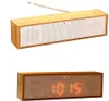 Haut-parleur radio en bambou naturel haut-parleur Bluetooth en bois avec heure LED, réveil + radio FM micro mains libres NFC boombox bois BamBox Subwoofers