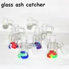 Hookahs 3,5 tum glas Ash Catcher med 14 mm 18mm 7 ml silikonbehållare Reclaimer tjock Pyrex Ashcatcher för glasvattenbongs