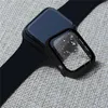 Glasskydd Väska till Apple Watch Series 7 6 5 4 3 2 45mm 41mm 42mm 38mm Hard PC HD-tempererade bildskärmskyddsmedel Iwatch 7 Full Cover