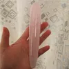 18cm baguette en cristal de quartz rose naturel personnalité bâton de massage en quartz rose pierre précieuse barre de beauté Yoni guérison pour les femmes cadeau