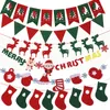 christmas felt bunting DIY christmas bunting banners tree socks deer merry christmas market mall home decoration