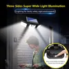 2023 NIEUWE SOLAR MULL LAMP SENSOR Lichten Motion Sensor LED Oplaadbare zonne-licht Licht Drie-head Rotateerbare Buiten Waterdichte Street Wandlamp