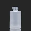 30ml Glass Bottle Flat Shoulder Frosted Clear Amber Glass Round Essential Oil Serum Bottle With Glass Dropper Perfume Bottles