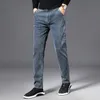 Winter Classic Style Mężczyźni Marka Jeans Business Casual Stretch Dżinsowe Spodnie Jasne Niebieskie Czarne Spodnie Mężczyzna Z Plus Rozmiar