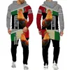 Cool fasant rooster jakt camo hoodies kostym 3d tryckt kuk djur pullover sweatshirt + sport byxor tracksuit set 211220