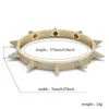 TopGrillz Spikes Rivet Stud para masculino Bracelets Bangle Iced Out Gold Silver Color Hip Hoppunk Gothic Bling Jóias 220222733065