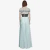 HMA Spring High Quality Pleated Split Designer Runway Women Long Sleeve Maxi Dresses Self-Portrait Dress Y200805234F