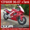 Bodys + Tank Yamaha YZF600R Thundercat YZF 600R 600 R 96-07 Fabrika Kırmızı Karoseri 86No.38 YZF-600R 96 97 98 99 00 01 02 07 YZF600-R 1996 2003 2004 2005 2006 2007 PERSERING