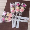 シングルベア石鹸の花のベアシミュレーション造花ローズシングルローズのバレンタインデーパーティーシングルブーケギフトFY2448