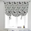 Curtain & Drapes Roman Short For Living Room Ribbon Curtains Children Printed Leaves Cotton Linen Brief Window Cortinas