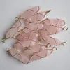 Natuursteen roze quartz charms pijler vorm punt handgemaakte ijzerdraad amethist hangers voor sieraden ketting oorbellen maken