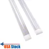 T8 8ft LED Lighting V Shape Integrated Tubes 4 5 6 8 ft Cooler Door Freezer LED Lights double row shop fixture 100-277V Stock In US