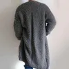 Automne Hiver Men Sweater Cardigan Fashion Plaine décontractée longue tricote surdimensionnée en vrac plus taille mâle bouton de ventilation épaissis