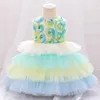 2021 Noël Pétale Enfant En Bas Âge 1er Anniversaire Robe Pour Bébé Fille Vêtements Gâteau Tutu Robe Princesse Robes De Fête Et De Mariage F1230