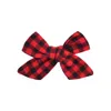 2pcs/set Flower Cotton Bows With Clip For Baby Girls Plaid Boutique Clips Hairgrip Barrettes Headwear Hair Acesssories