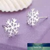 Sommer Herbst Stil Silber Farbe Frauen Lieblings Schneeflocke Ohrstecker Ohrringe Klassische Weihnachten Liebe Geschenk EAR-0619