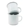 Sublimation émail tasse à café 12 oz camping tasses métal blanc tasse à café émail acier gobelets mer expédition HHA1715