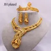 Jewelry sets Dubai gold African Indian bridal wedding gifts for women Necklace Bracelet earrings ring jewelery Ethiopia set 201222