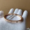 Designer pulseira moda jóias amor bangle luxo ouro parafuso braceletes mulheres com caixa festa casamento casal presente aaas