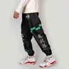 3D Anime Japoński Spodnie Cargo Harajuku Streetwear Demon Slayer: Kimetsu No Yaiba Elastyczna Talia Harem Hip Hop Joggers Spodnie H1223