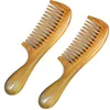 Peigne de cheveux pour démêler le peigne en bois à dents larges pour les cheveux bouclés sans peigne de bois de santal en bois naturel statique pour les femmes Men6367447