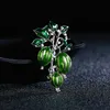 Pins, Brooches RINHOO Green Vegetable Fruit Loofah Harajuku Style Clothes Collar Clip Pin Rhinestone Plant Brooch Accessories