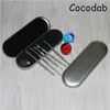 Vax Dabber Tool Set 5 Style Silver Rainbow Color 80mm till 120mm Dab Jar Verktyg Dry Herb Vaporizer för DAB matta vaxbehållare