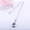 Runda Zircon ihåliga runda halsband för kvinnor 925 Sterling Silver Love Letter Round Pendants Mode Smycken Gåvor Q0531