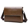 Briefcases Men's Leather Bag 2021 Business Casual Pu Shoulder Diagonal Cross Multi-function Solid Color Briefcase