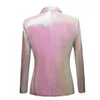 Männer Reines Weiß Rosa Pailletten Schal Revers Anzug Blazer Doppel Seite Mode Männlichen Prom Kleid Anzug Jacke Nachtclub Sänger slim Fit Smoking Kostüm