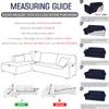 Jacquard Corner Sofa Cover for Living Room Stretch Couch Slipcover L shape Sofa Cover Elastic Cover Chaise Longue Sectional LJ201216