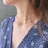 Peri'sbox 925 Ayar Gümüş Geçiş Toka Gerdanlık Kolye İki Katmanlı Zincir Boyun Chocker Minimalist Daire Katmanlama Kolye Q0531