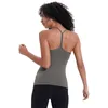 Sexy Backless Yoga Topy z Biustonosz LU-60 Solid Colors Women Fashion Outdoor Yoga Tanks Sport Running Siłownia Koszula Ubrania