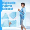 Adulte unisexe Transparent jetable imperméable vêtements de pluie scénique Camping en plein air à capuche étanche Portable jetable imperméable Poncho YL0042