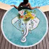 Bohemian Elephant Round Beach Handdoek Boho Indian Tassel Tapestry Floral Yoga Mat Lotus Flower Beach Deken 20 stijlen M3255