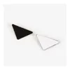 Metal Triangle Letter Brooch Women Girl Triangle Brooch Suit Lapel Pin White Black Fashion Jewelry Accessories