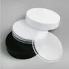 20 x 250ML Amber Empty PET Jars with Black White Plastic Screw Lids, 250cc Cream Container