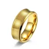 8mm enkel yttre konkav inre konvex ring för män klassiskt rostfritt stål bröllop ring band present smycken