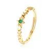 0 3mic 9K Gold Vermeil Plated Natural Emerald Star Ring In 925 Sterling Silver Engagement Bruiloft Sieraden Voor Gift232b