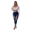 WITHZZ Spring Autumn Sexy Hole Denim Pants High Waist Trousers Torn Pencil Pants Women's Ripped Jeans 201109